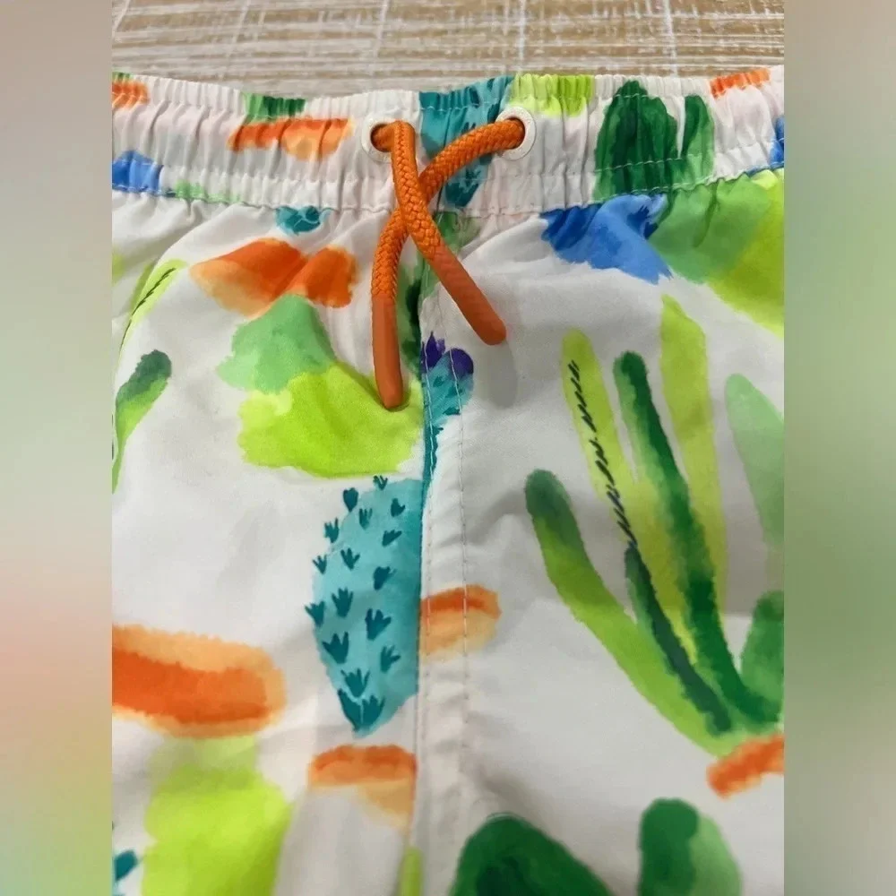 Zara Kids cactus swim trunks shorts watercolor drawstring boy toddler